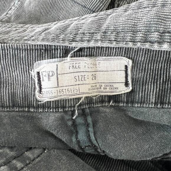 Free People Through The Woods Distressed Corduroy Overalls Gray Womens 26 - Picture 8 of 10